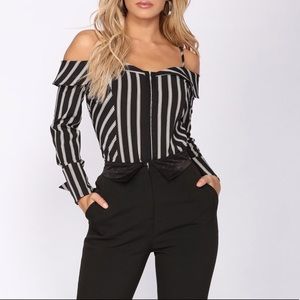 Hooked on strips top white/combo